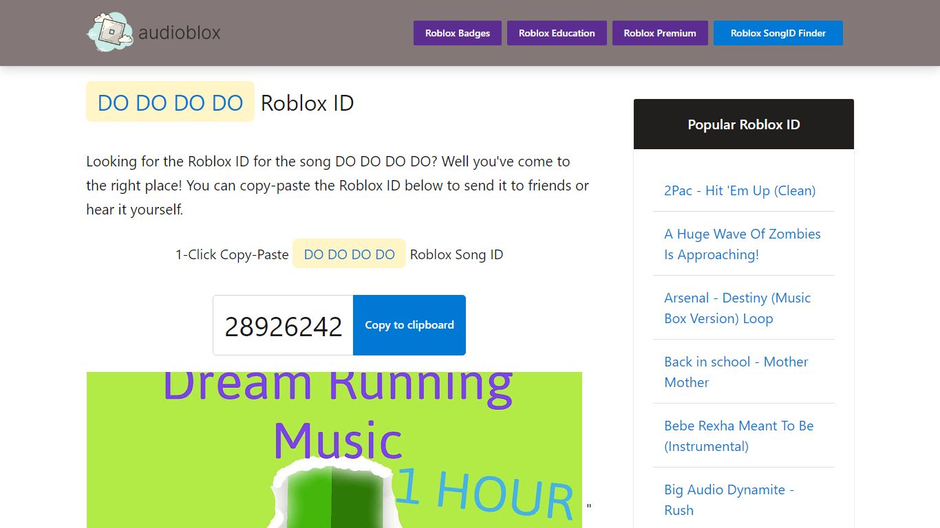 DO DO DO DO Roblox ID - audioblox.digital